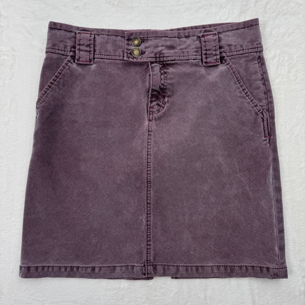 Gap Skirt Womens 8 Purple Corduroy Mini A-Line Stretch Fall 2004 Double Button
